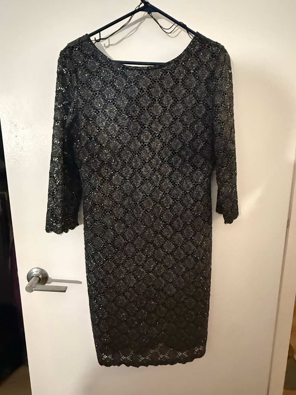 Ronni Nicole Black Lace Scoop Neck Sheath Dress - Picture 6 of 6